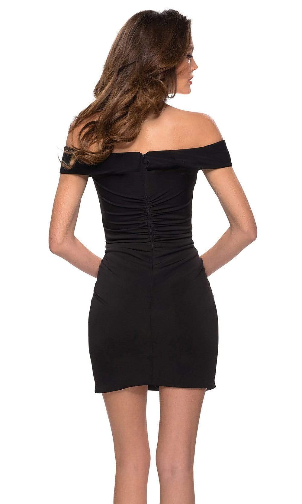 La Femme - 29279 Ruched Off Shoulder Short Formal Dress Homecoming Dresses
