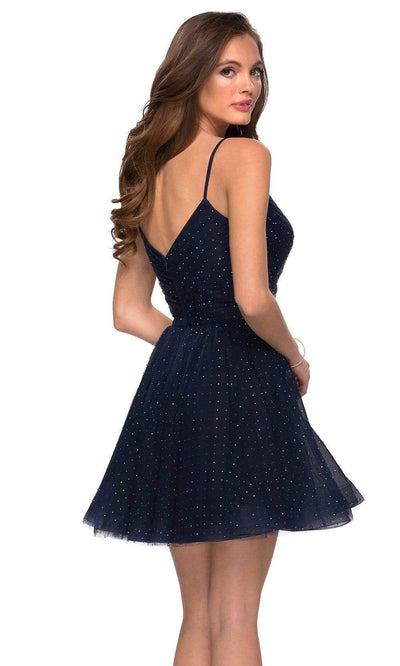 La Femme - 29336 Rhinestone Detailed Tulle A-line Dress Homecoming Dresses