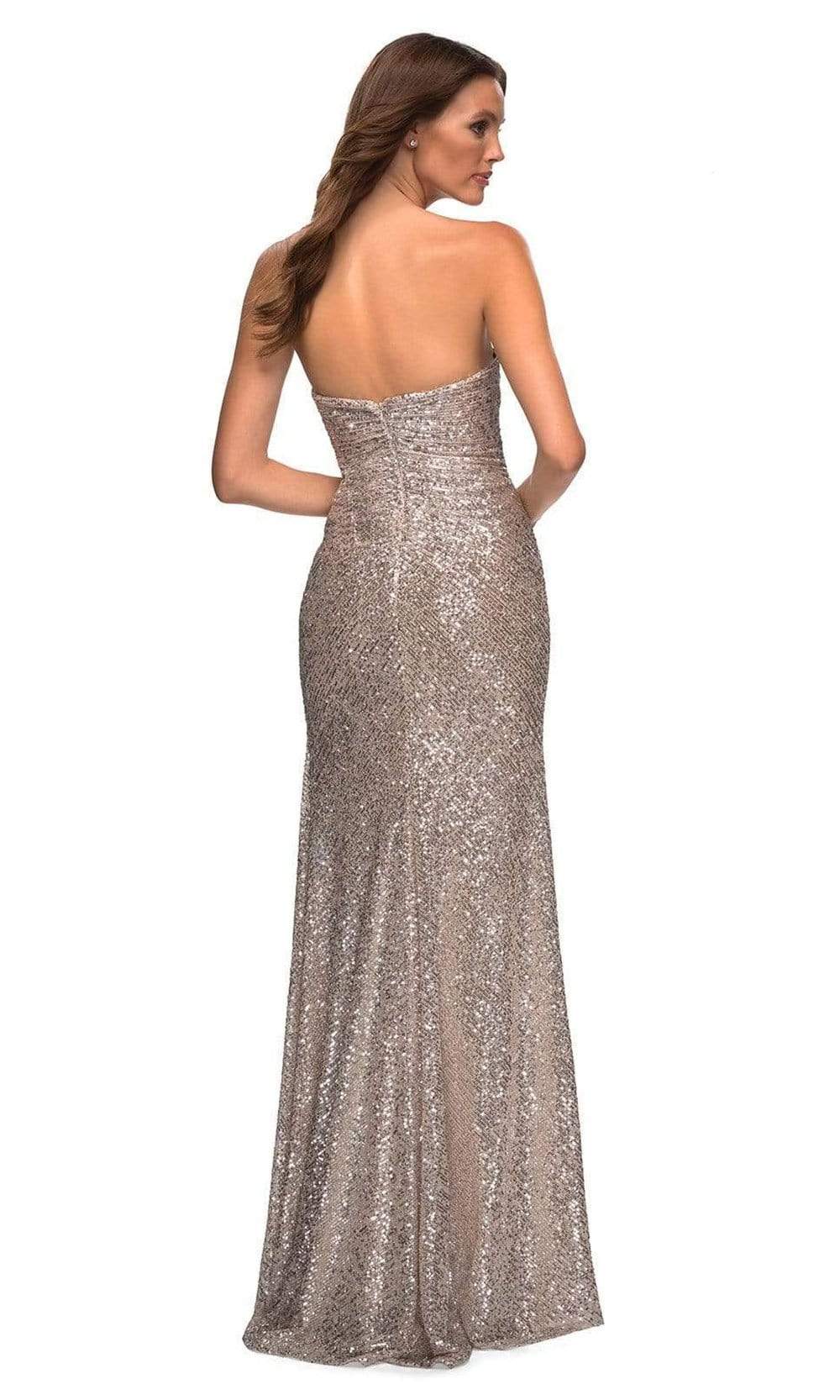 La Femme - 29675 Ruched Sequin Gown with Slit Special Occasion Dress