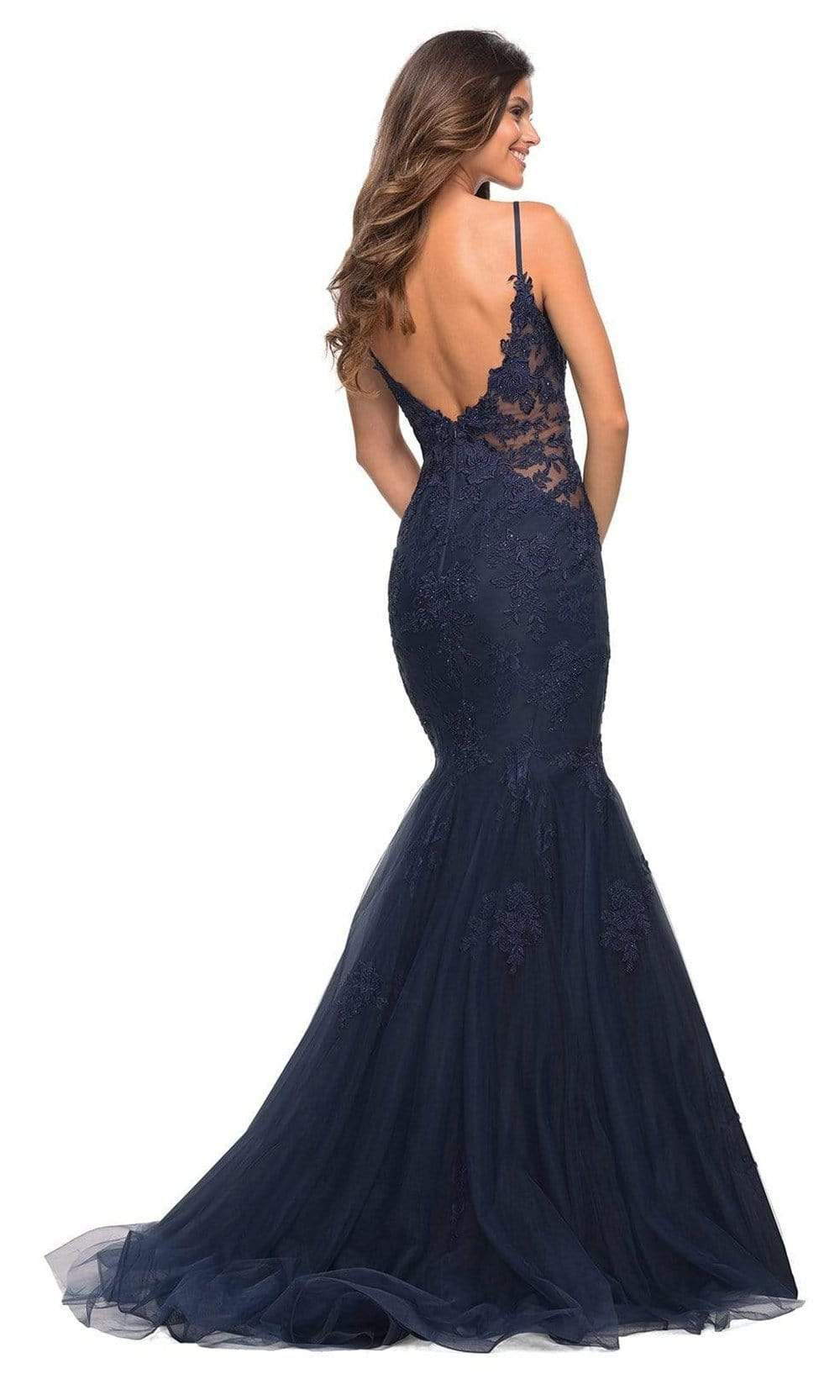 La Femme - 29680 V-Neck Lace Appliqued Gown Special Occasion Dress