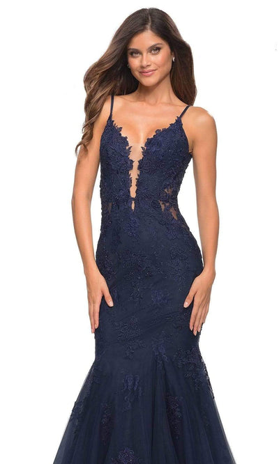 La Femme - 29680 V-Neck Lace Appliqued Gown Special Occasion Dress