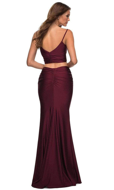 La Femme - 29904 Two Piece Simple V Neck Dress Prom Dresses