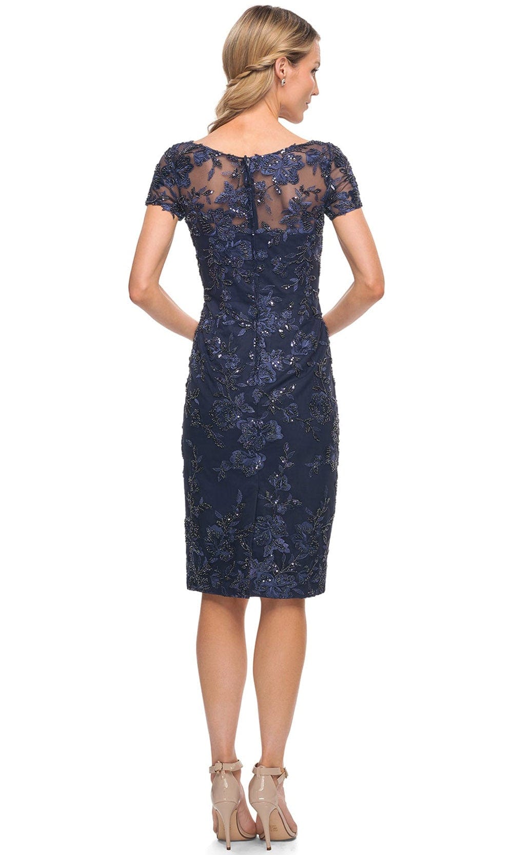 La Femme 29982 - Floral Applique Lace Dress Cocktail Dresses