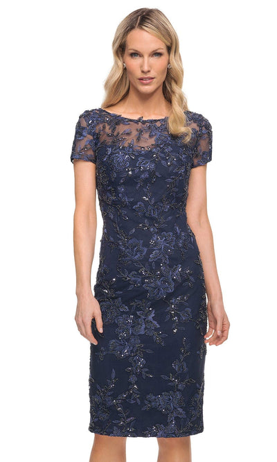 La Femme 29982 - Floral Applique Lace Dress Cocktail Dresses
