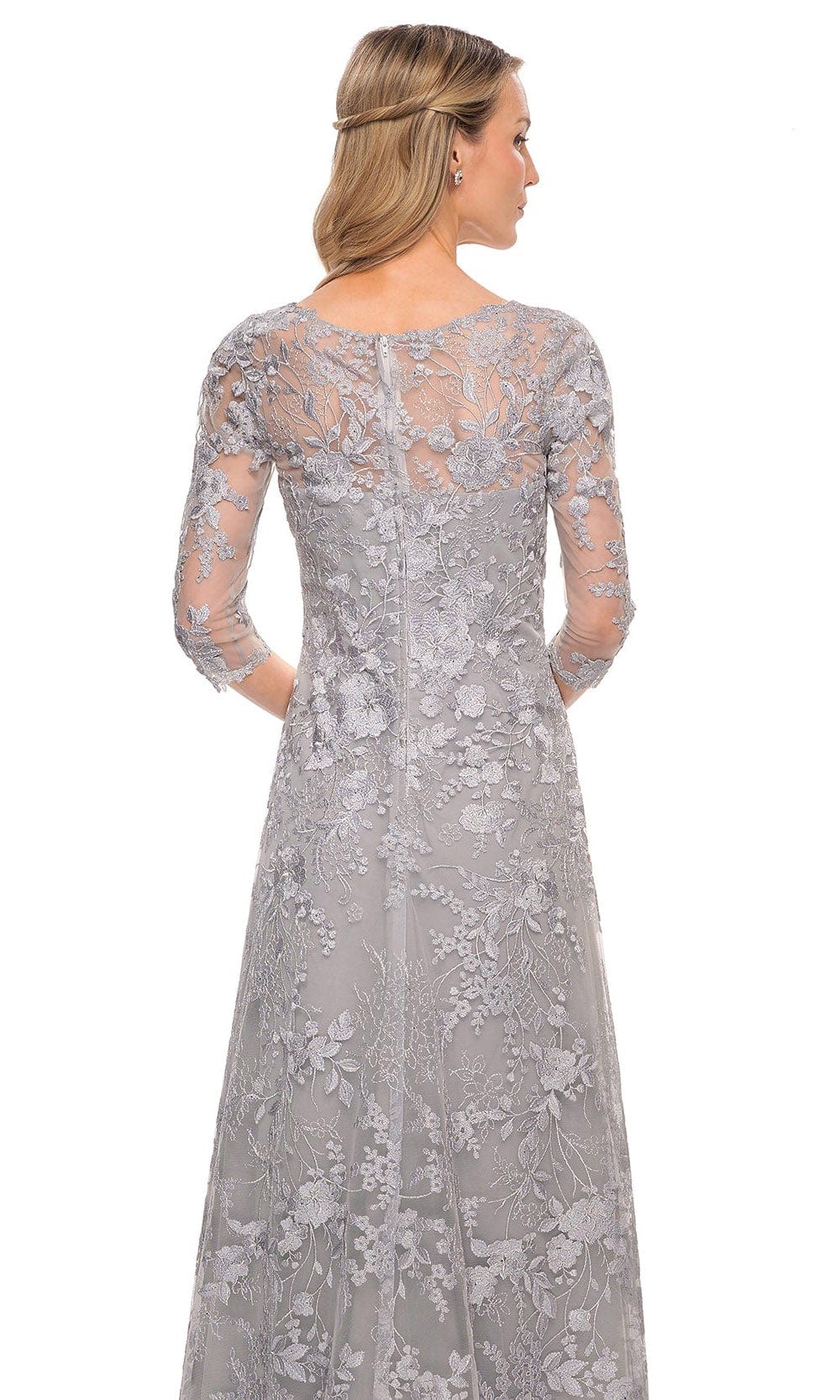 La Femme 29989 - Embroidered Sheer Lace V-Neck Gown Mother of the Bride Dresses