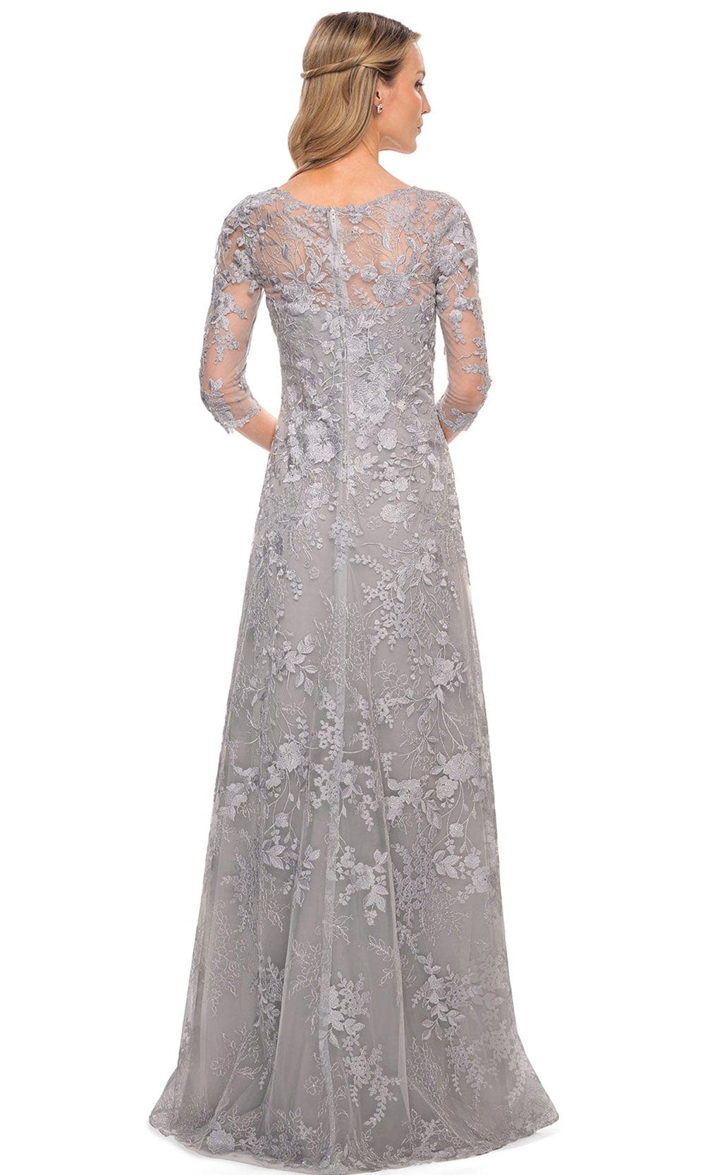 La Femme 29989 - Embroidered Sheer Lace V-Neck Gown Mother of the Bride Dresses