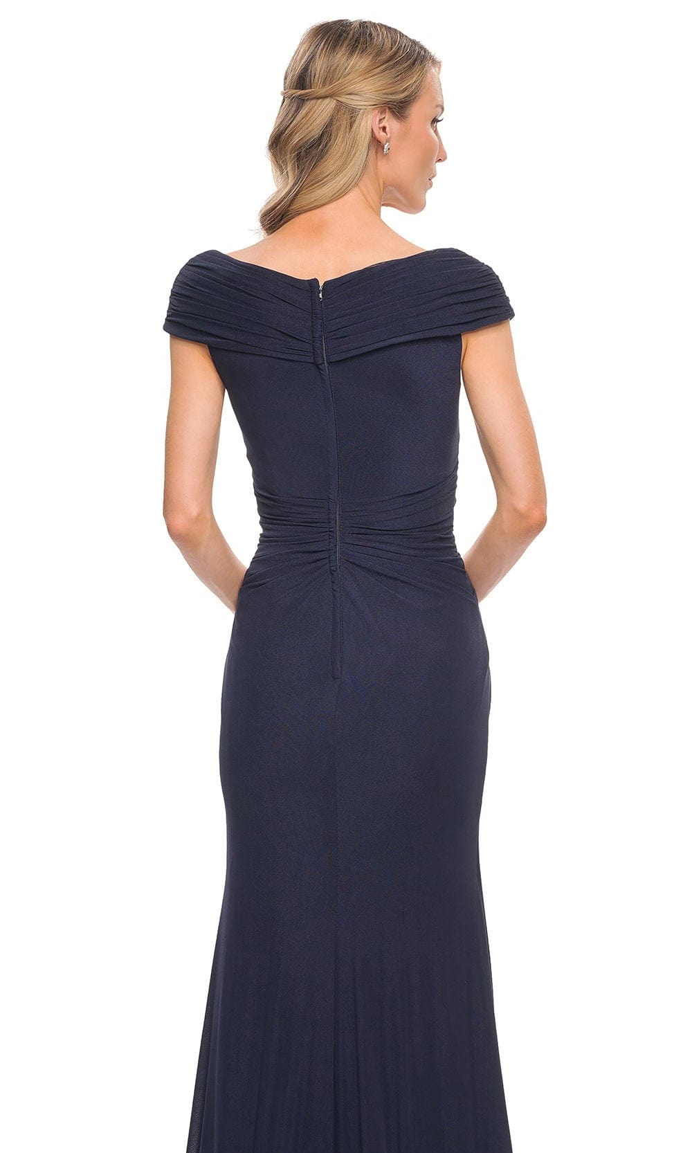 La Femme 29996 - V Neckline Ruching Column Gown Special Occasion Dress