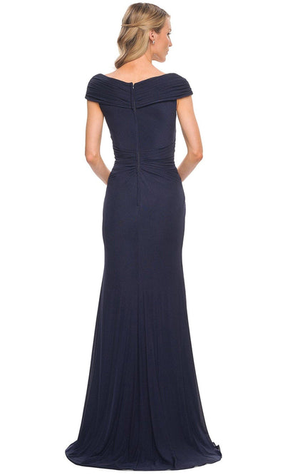 La Femme 29996 - V Neckline Ruching Column Gown Special Occasion Dress