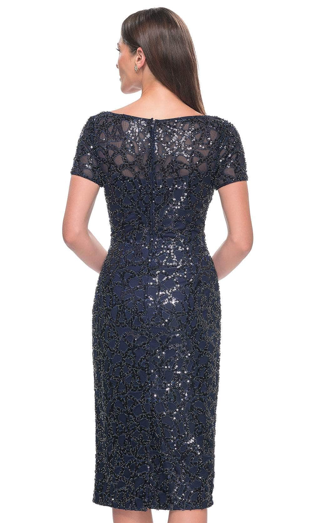 La Femme 30043SC - Short Sleeve Beaded Cocktail Dress SpecialOccasion Dresses