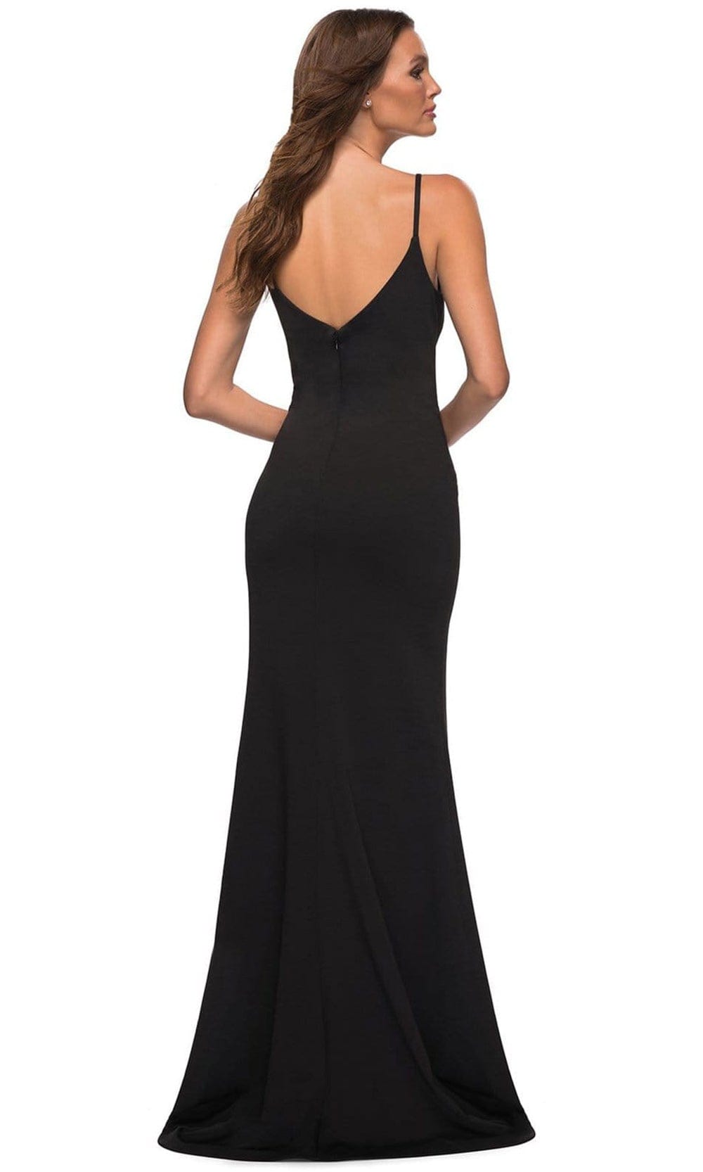 La Femme - 30072 Spaghetti Strap High Slit Gown Prom Dresses
