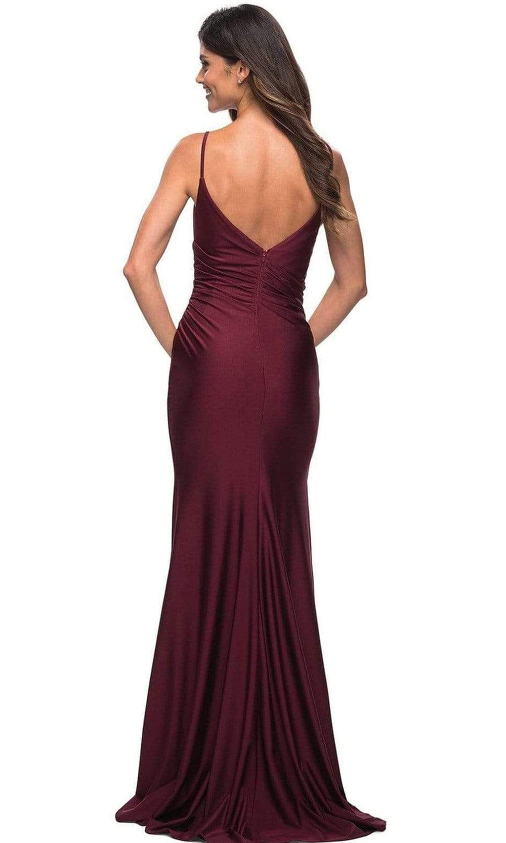 La Femme - 30095 Ruched Sleeveless Long Gown Prom Dresses