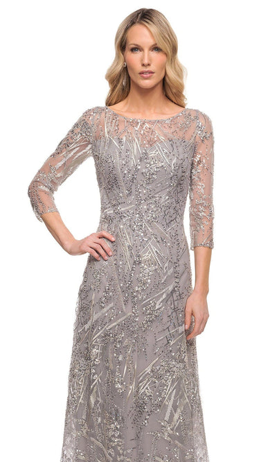 La Femme 30161 - Embroidered Sheer Lace A-Line Dress Mother of the Bride Dresses