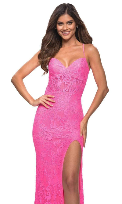 La Femme - 30171 Deep V-Neck Embroidered Gown Special Occasion Dress