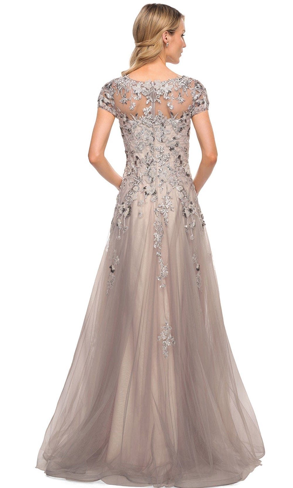 La Femme 30239 - Embroidered V-Neckline Dress Mother of the Bride Dresses