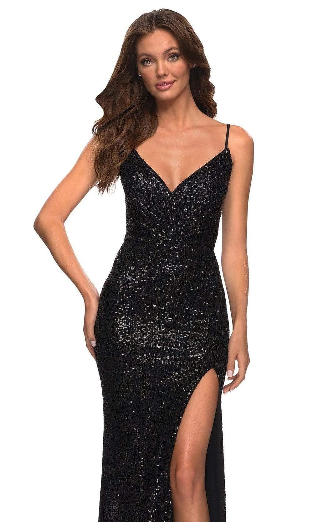 La Femme - 30305 Sequined Lace Up Back Dress Special Occasion Dress