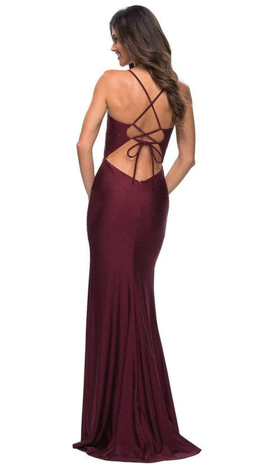 La Femme - 30315 Cowl Neck Beaded Slit Gown Prom Dresses