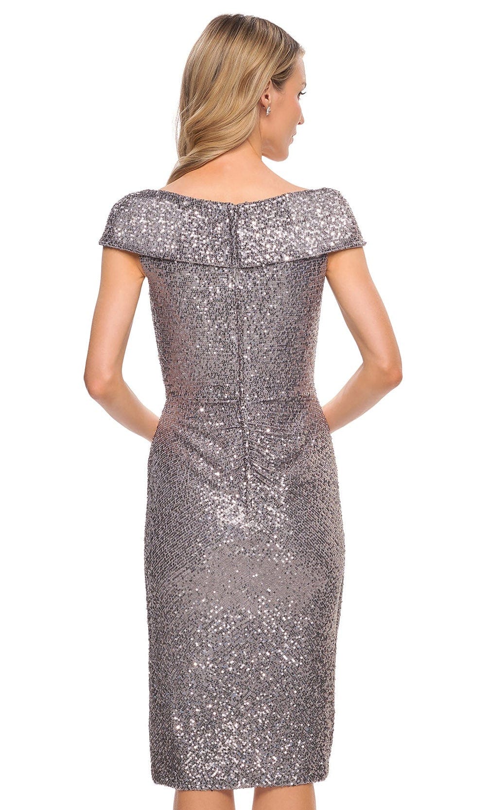 La Femme 30323 - Sequined Off The Shoulder Short Gown Special Occasion Dress
