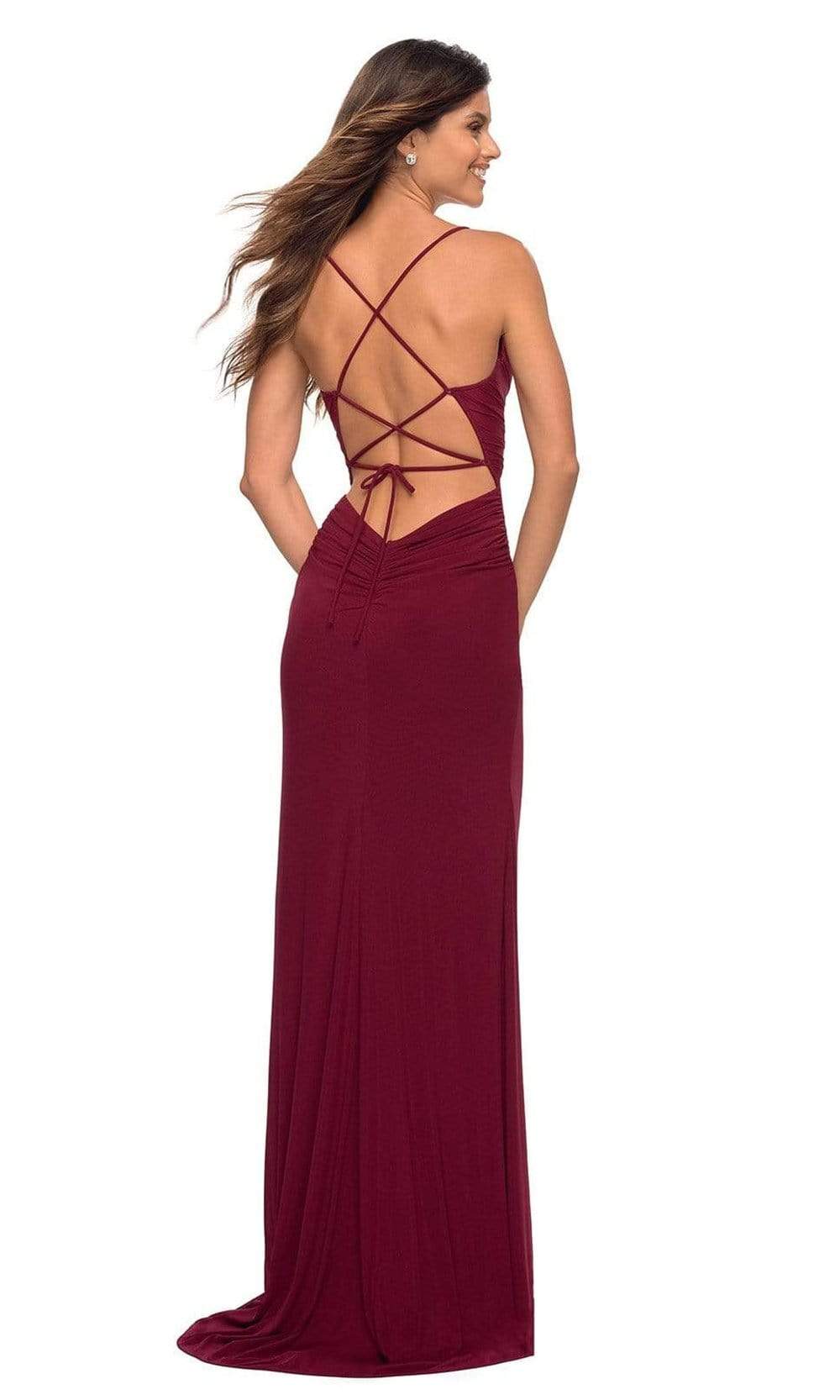 La Femme - 30418 Spaghetti Strap Ruched Gown Special Occasion Dress