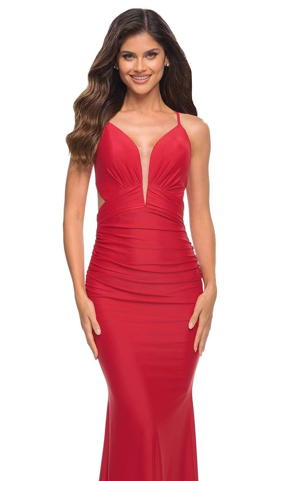 La Femme - 30545 V-Neck Cutout Jersey Gown Special Occasion Dress