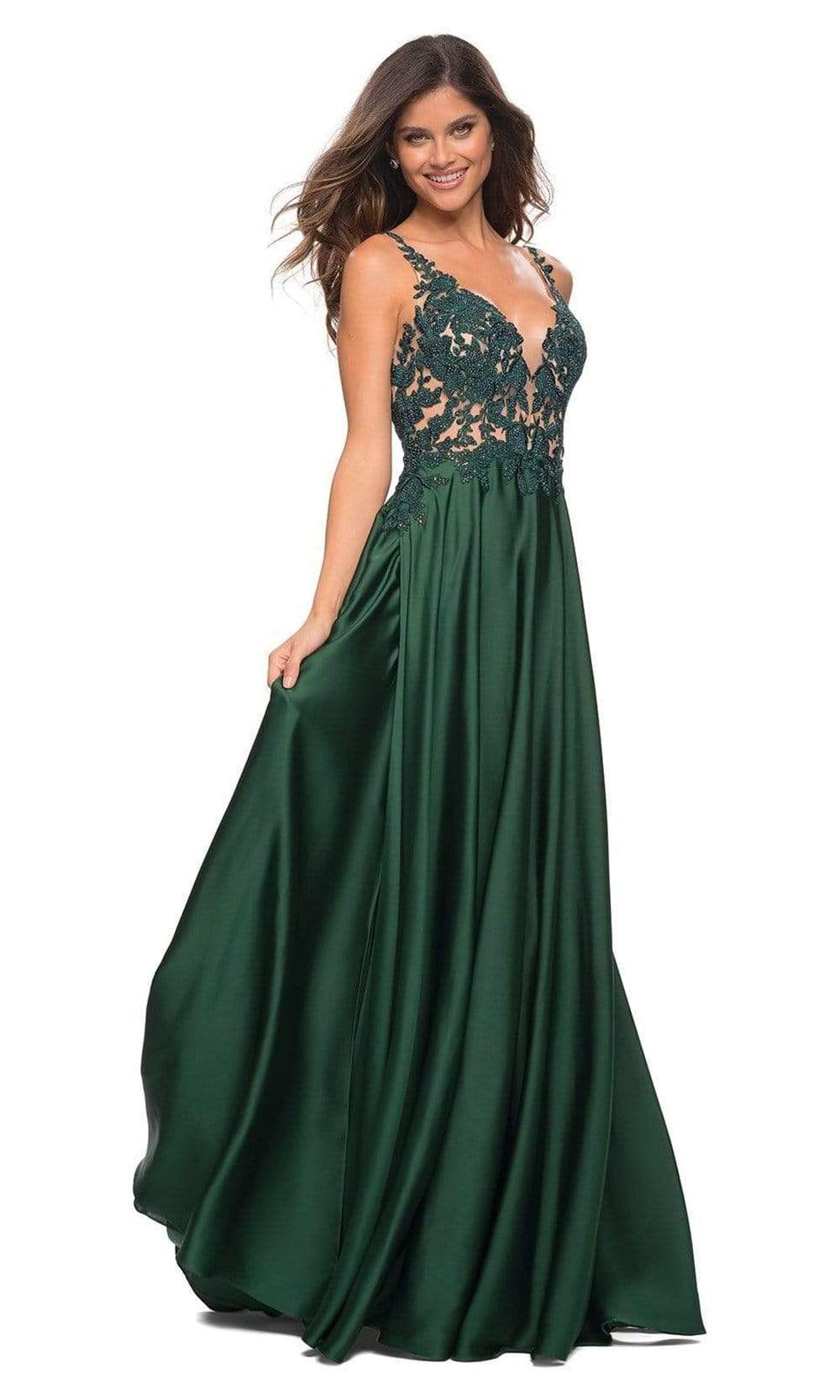 La Femme - 30580 Plunging V-Neck A-Line Gown Special Occasion Dress