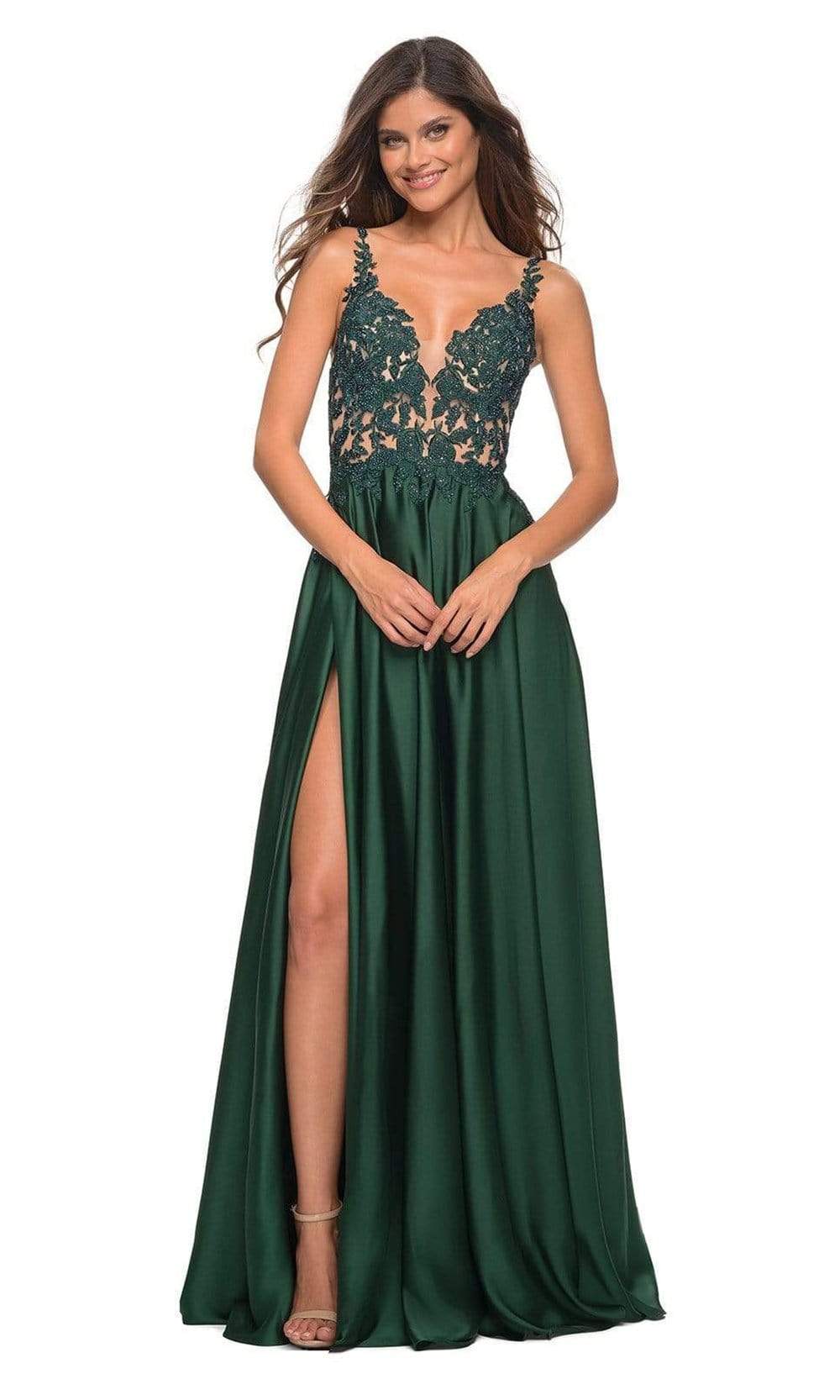 La Femme - 30580 Plunging V-Neck A-Line Gown Special Occasion Dress