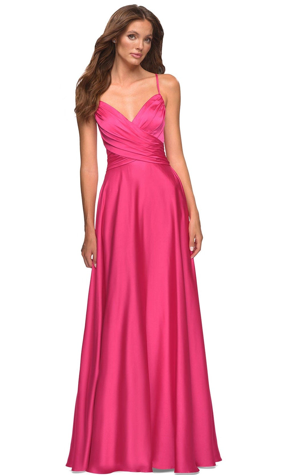 La Femme 30616 - Ruched V-Neck Evening Dress Special Occasion Dress