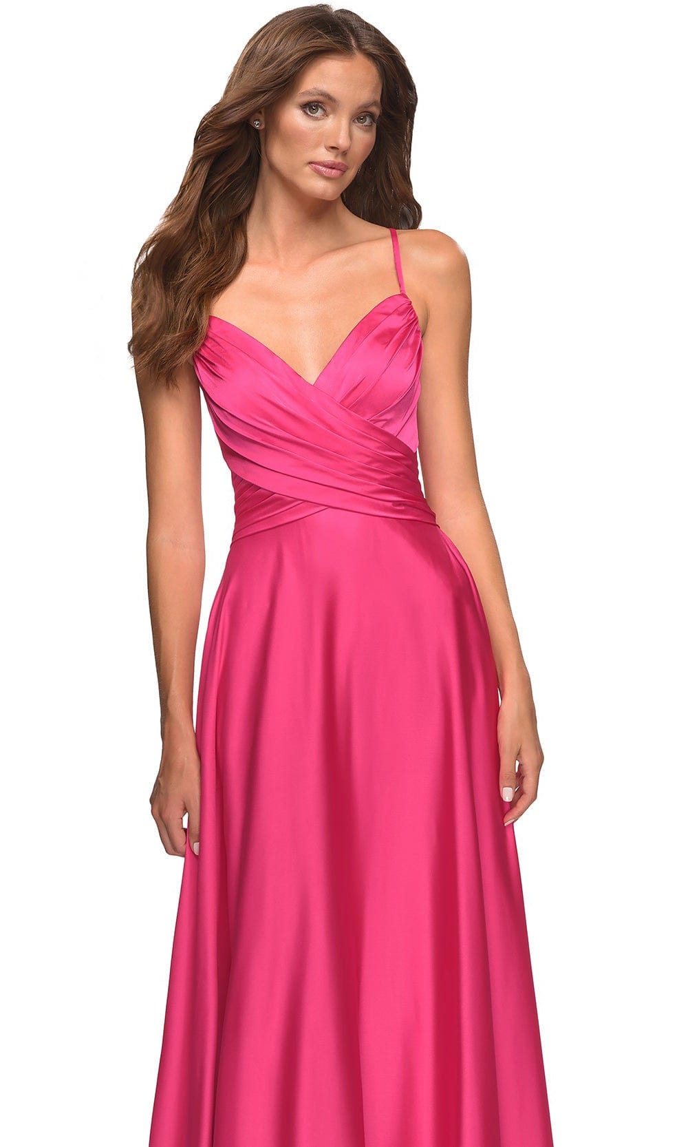 La Femme 30616 - Ruched V-Neck Evening Dress Special Occasion Dress