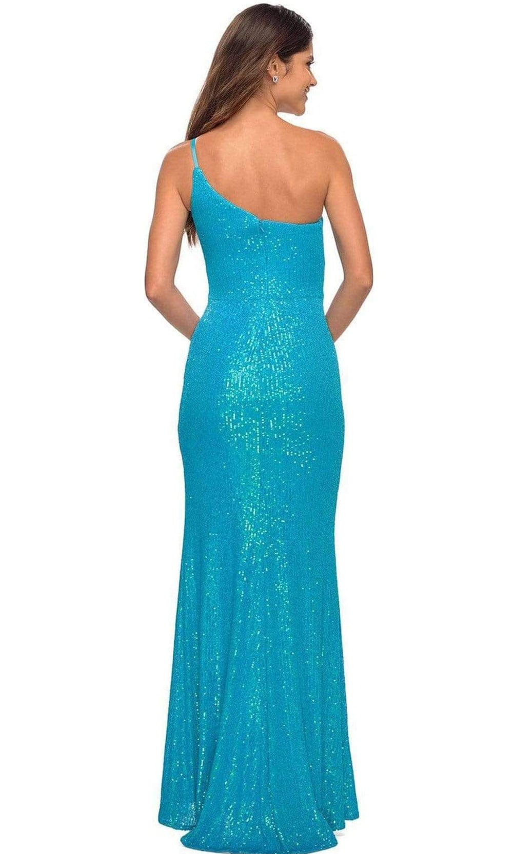 La Femme - 30618 One Shoulder Bodice Gown with Slit Prom Dresses