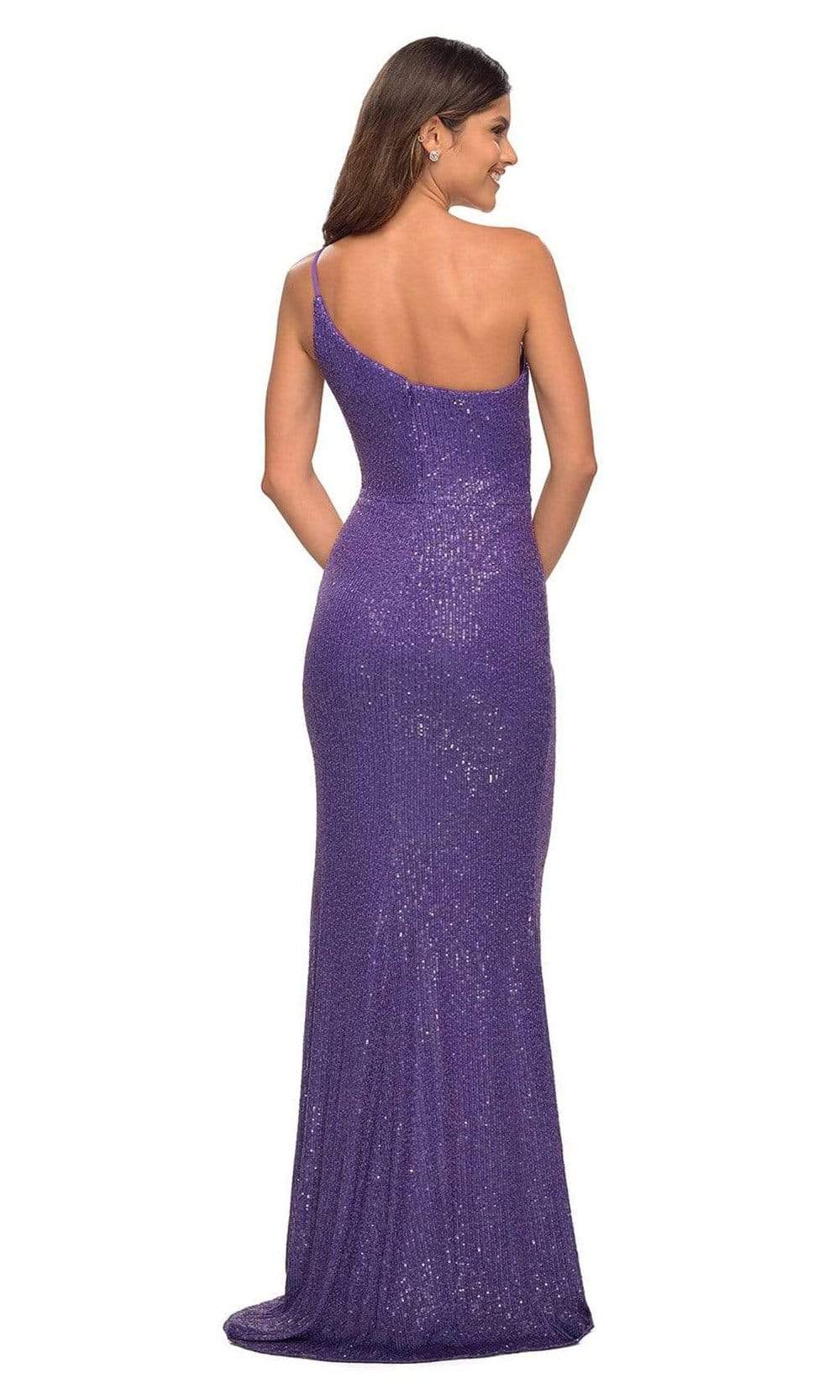 La Femme - 30618 One Shoulder Bodice Gown with Slit Special Occasion Dress