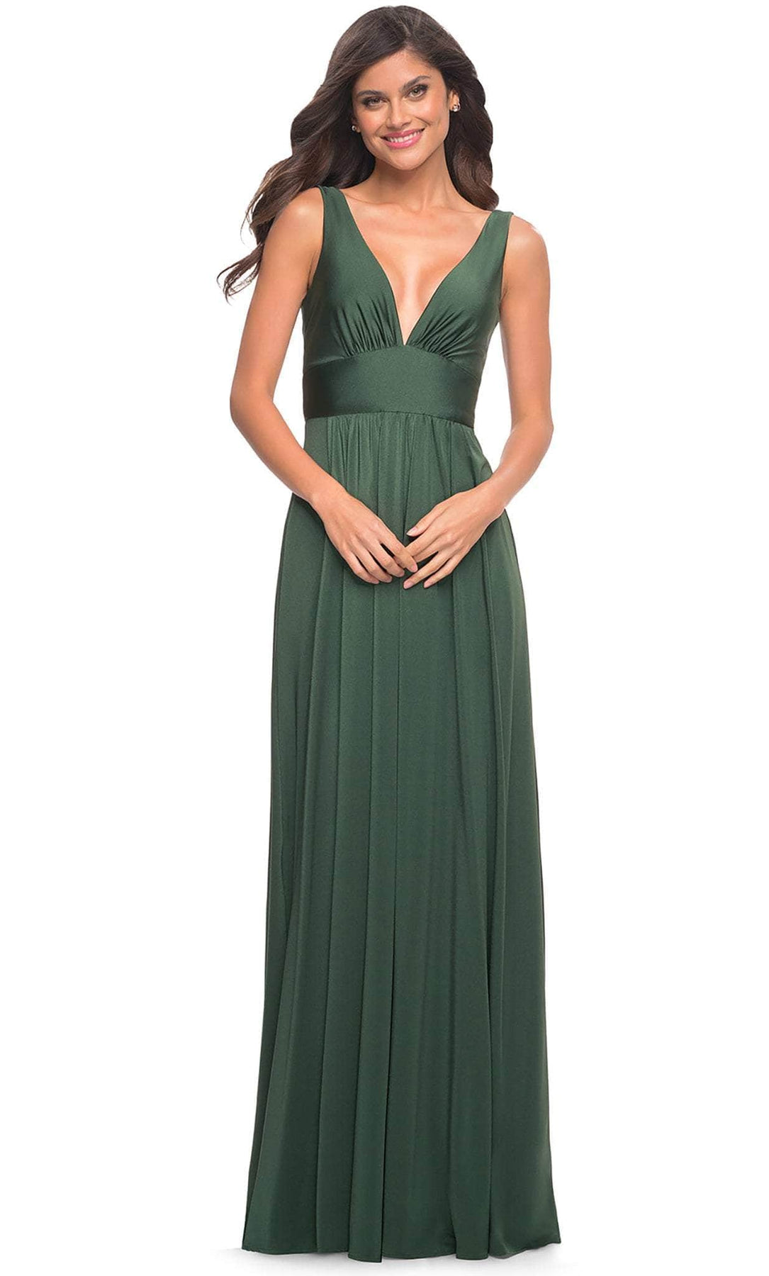 La Femme 30641 - V-Neck Empire Prom Dress Prom Dresses 10 / Navy