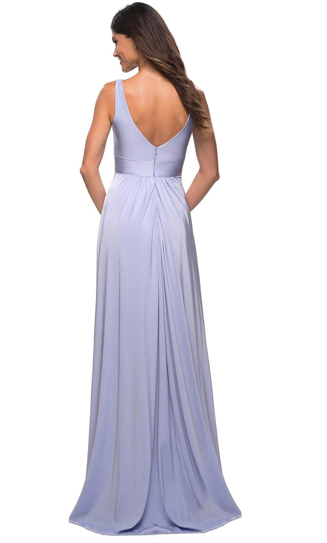 La Femme 30641 - V-Neck Empire Prom Dress Prom Dresses 10 / Navy