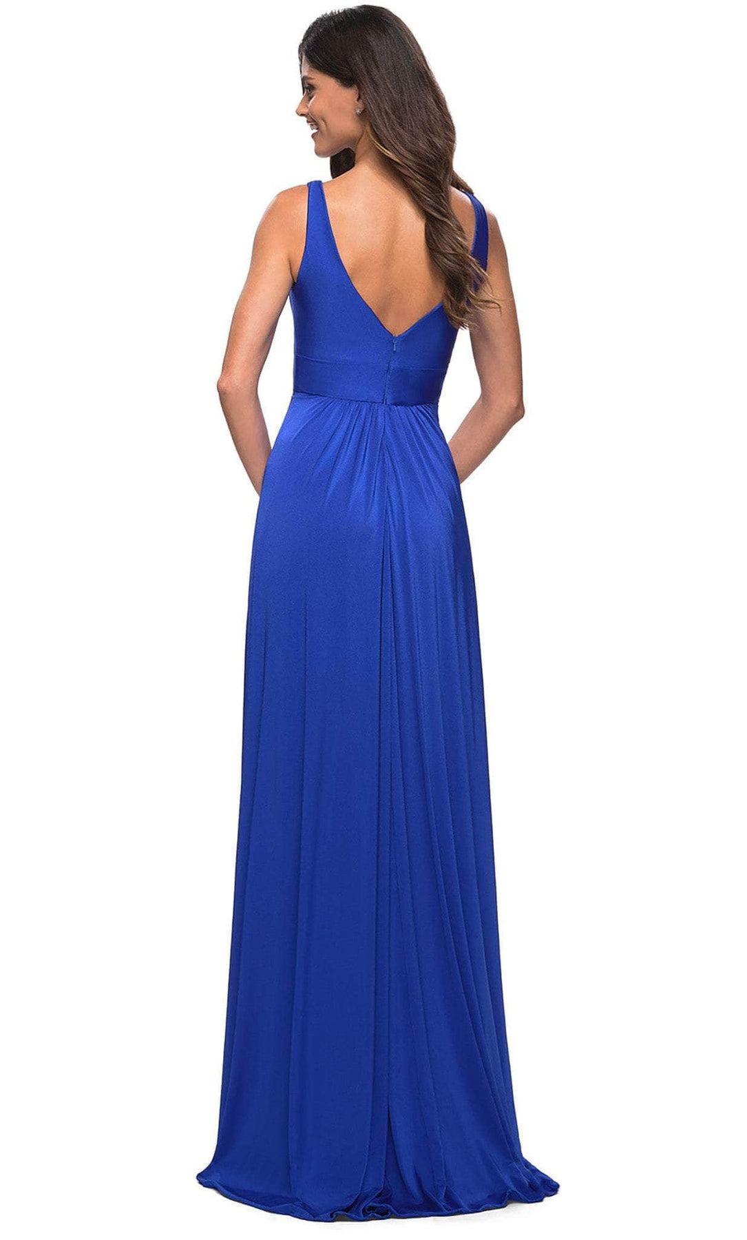 La Femme 30641 - V-Neck Empire Prom Dress Prom Dresses 10 / Navy