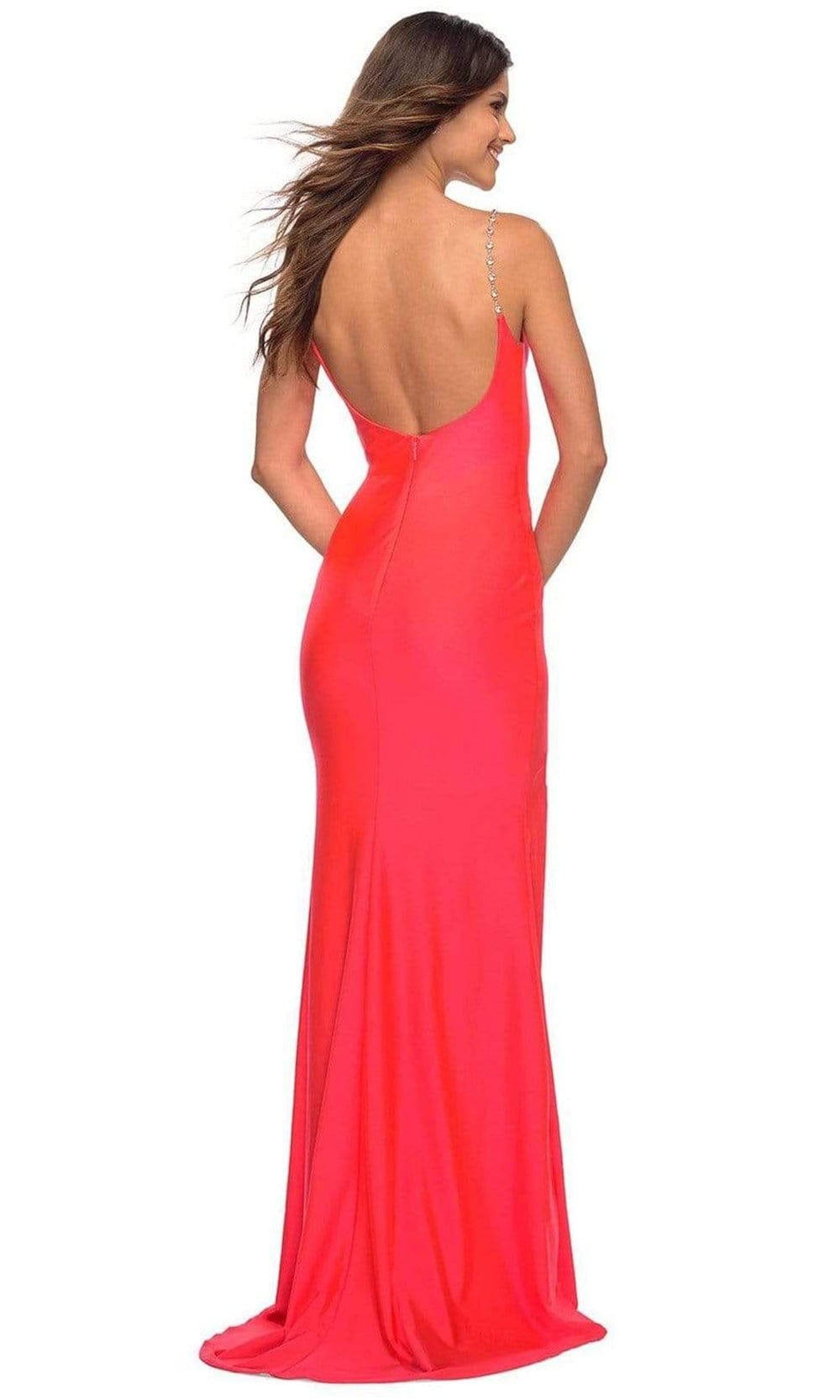 La Femme - 30665 Scoop Neck and Back Slit Dress Prom Dresses