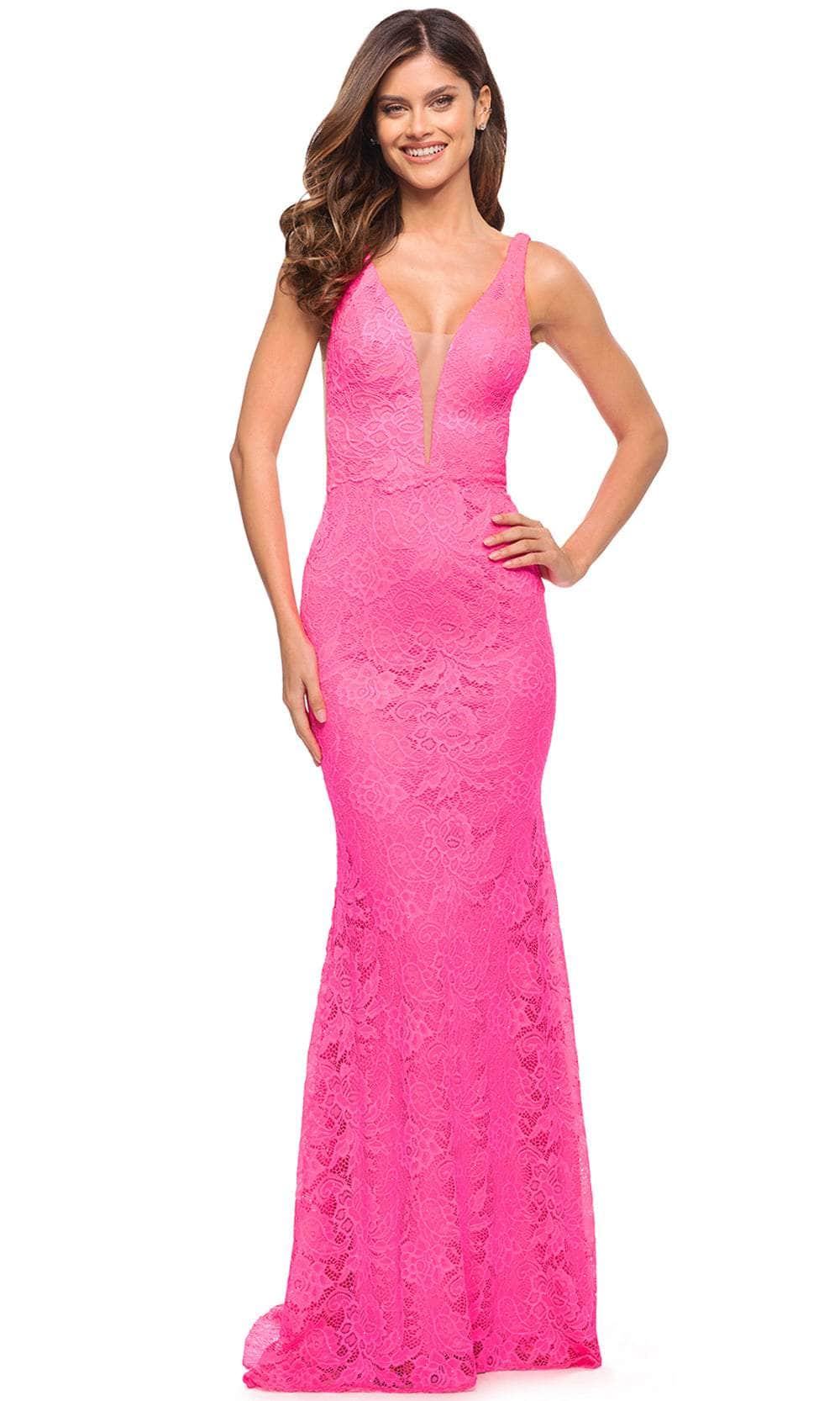 La Femme 30677 - Sleeveless Mesh Long Dress Special Occasion Dress