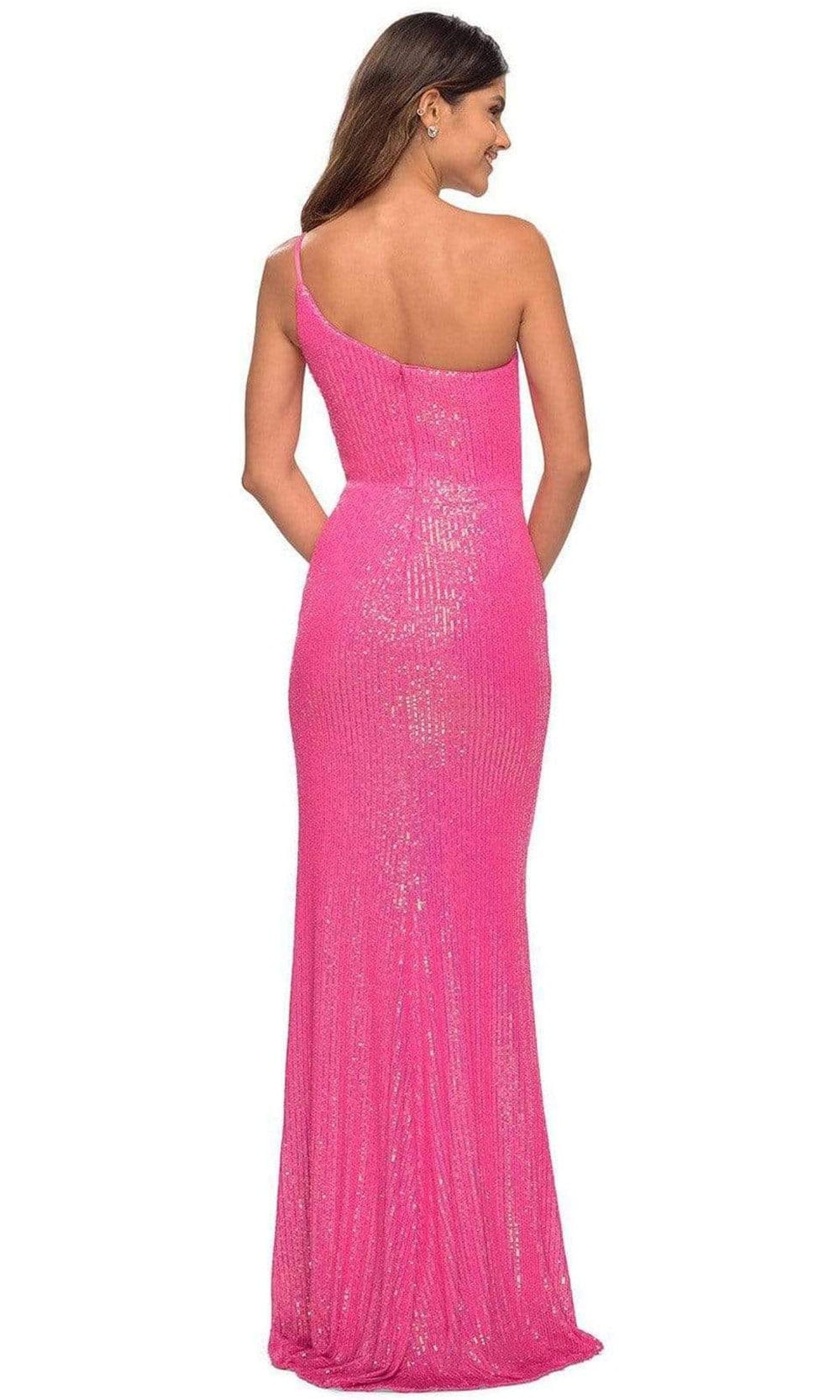 La Femme - 30681 Asymmetric Sequined Long Dress Prom Dresses