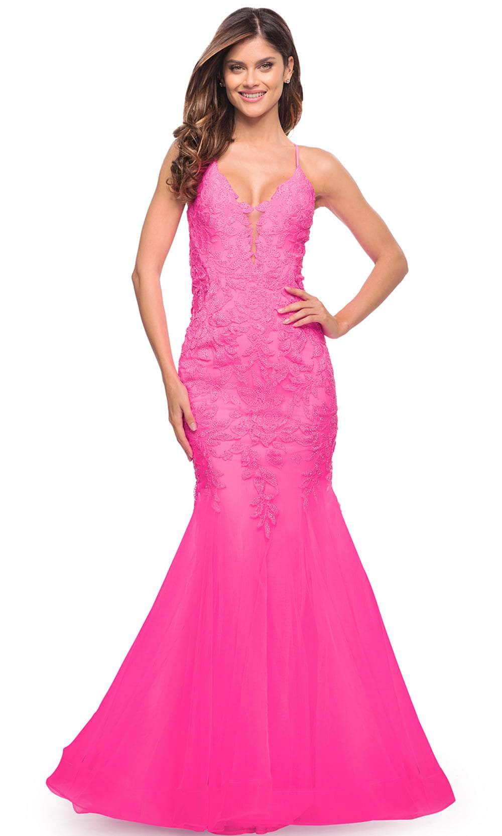 La Femme 30692 - Sleeveless Crisscross Back Mermaid Dress Special Occasion Dress