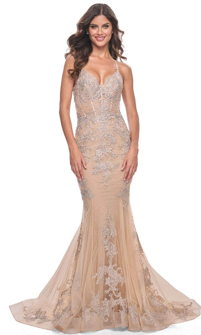 La Femme 30716 - Crisscross Back Mermaid Prom Gown Prom Dresses