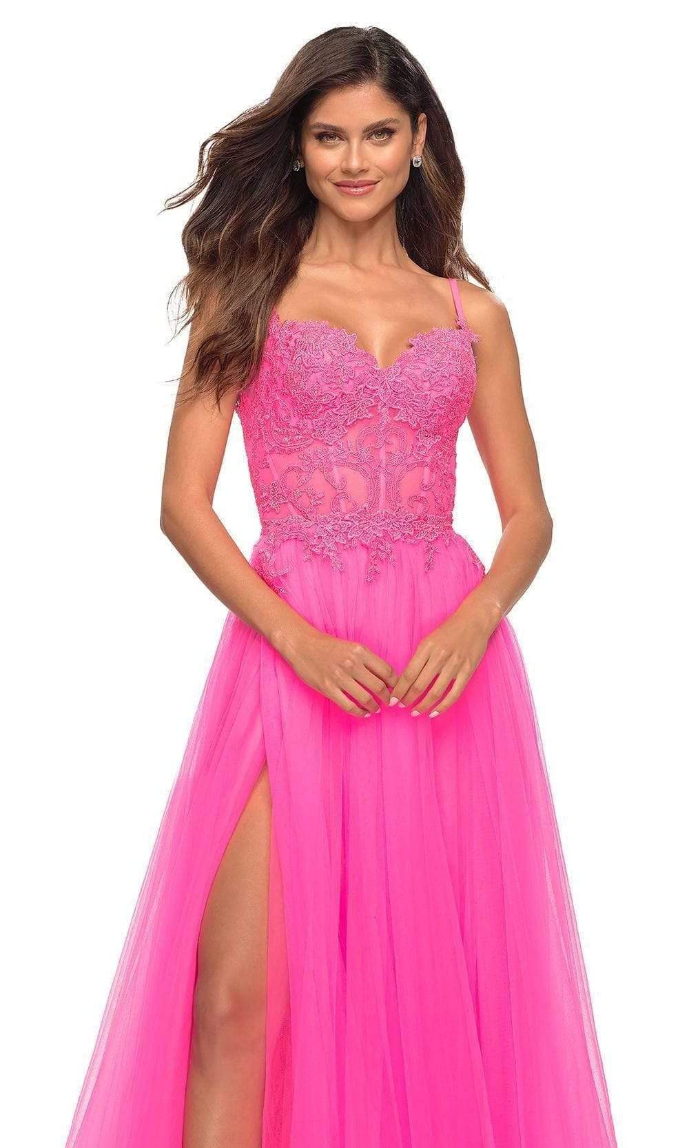 La Femme - 30755 Sweetheart Embroidered A-line Gown Prom Dresses