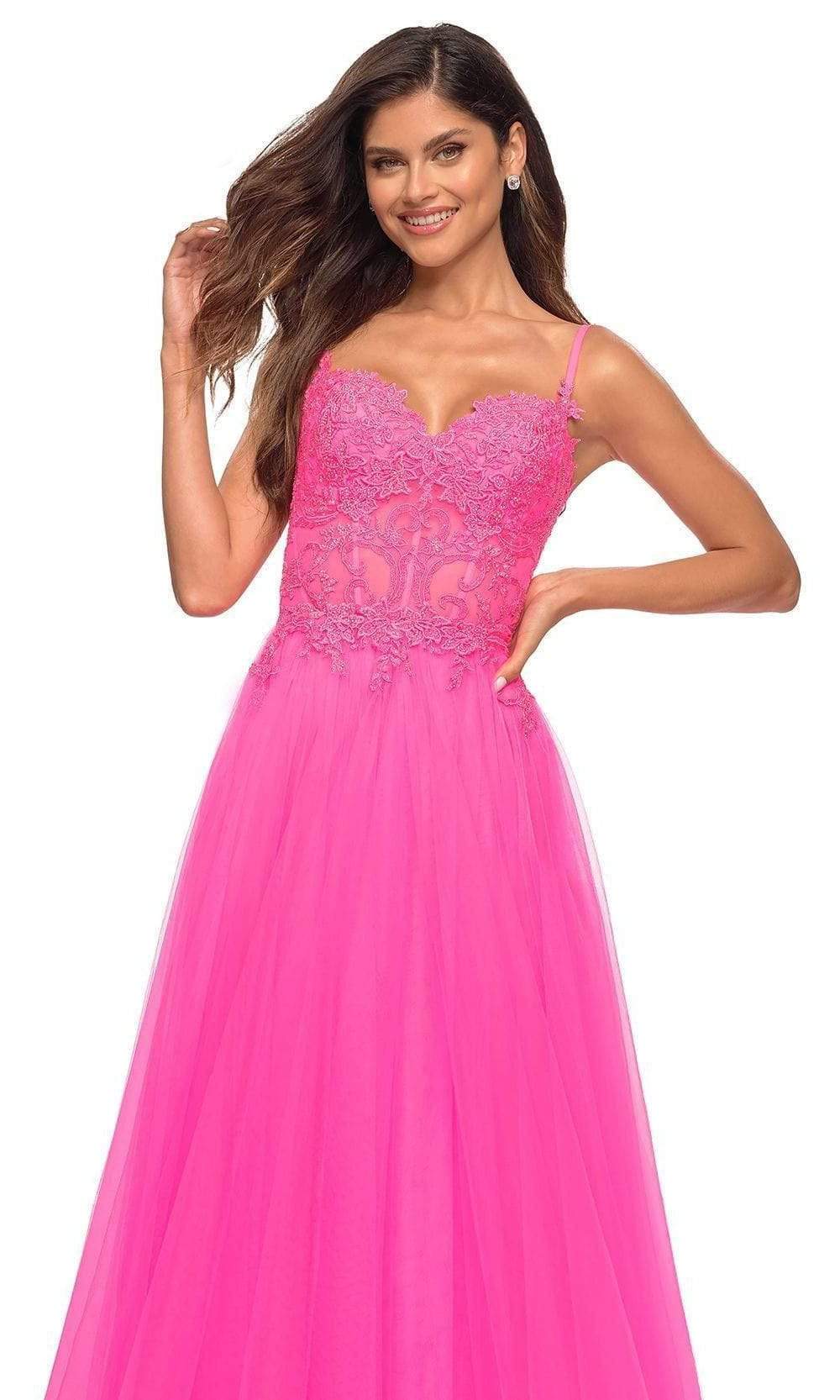 La Femme - 30755 Sweetheart Embroidered A-line Gown Prom Dresses