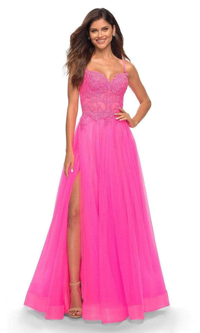 La Femme - 30755 Sweetheart Embroidered A-line Gown Prom Dresses