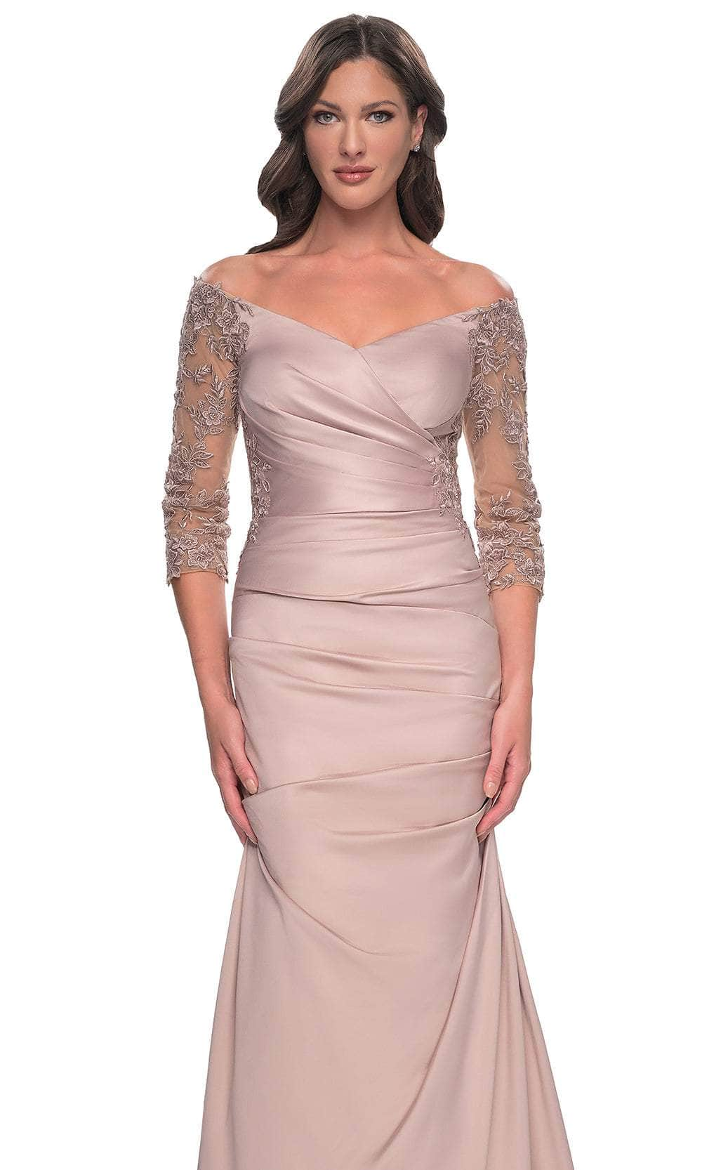 La Femme 30853 - Trumpet Satin Evening Dress Mother of the Bride Dresses