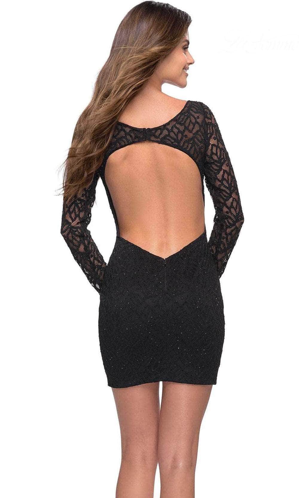 La Femme 30857 - Long Sleeve Lace Homecoming Dress Special Occasion Dress