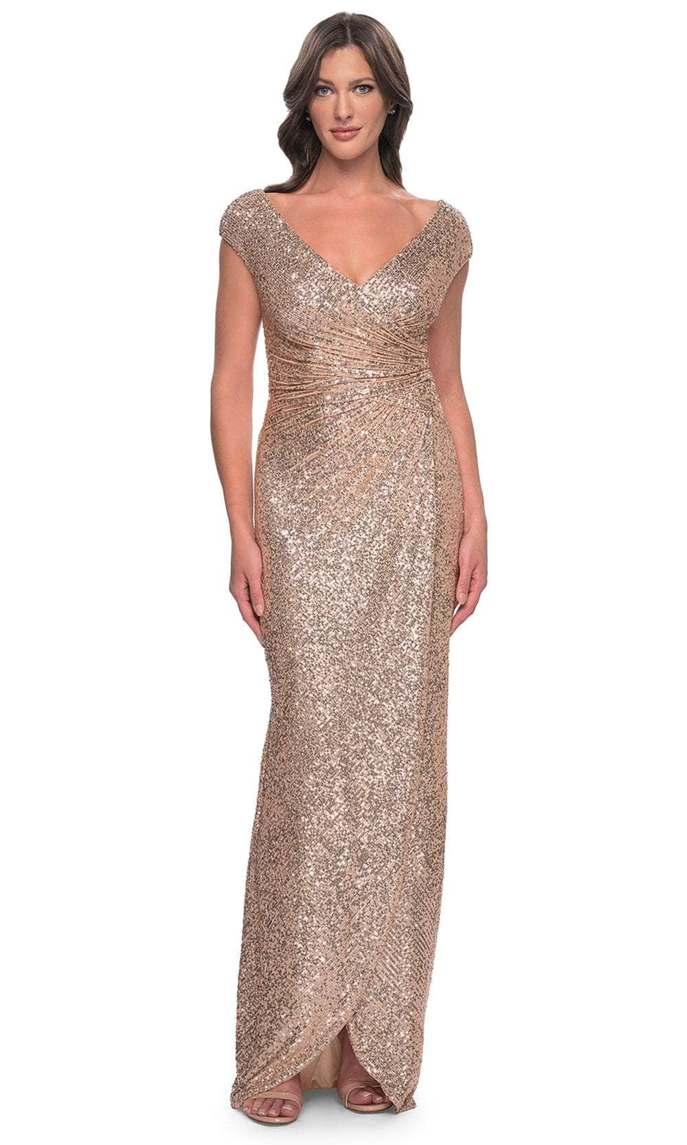 La Femme 30865 - Ruched Sequin Evening Dress Mother of the Bride Dresses