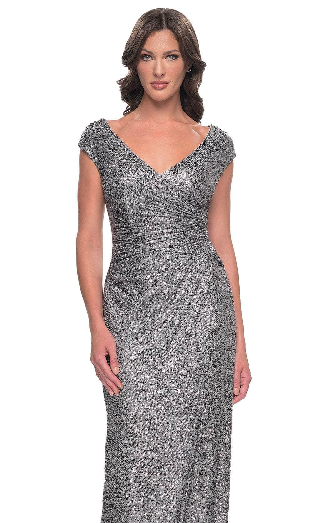 La Femme 30865 - Ruched Sequin Evening Dress Mother of the Bride Dresses