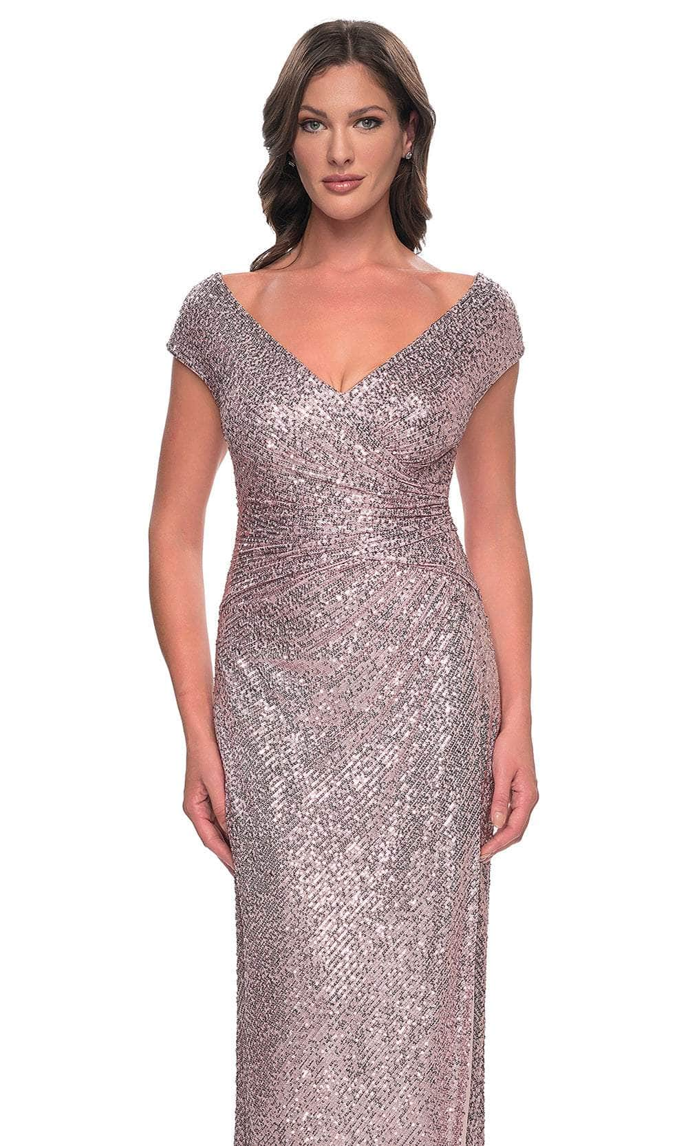 La Femme 30865 - Ruched Sequin Evening Dress Mother of the Bride Dresses