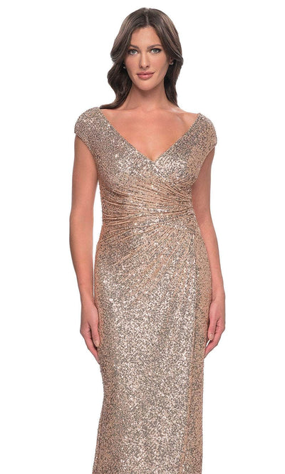 La Femme 30865 - Ruched Sequin Evening Dress Mother of the Bride Dresses