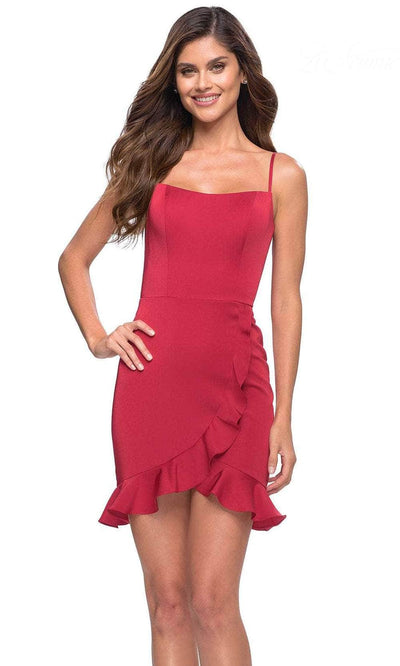 La Femme 30945 - Scoop Ruffled Sheath Cocktail Dress Homecoming Dresses