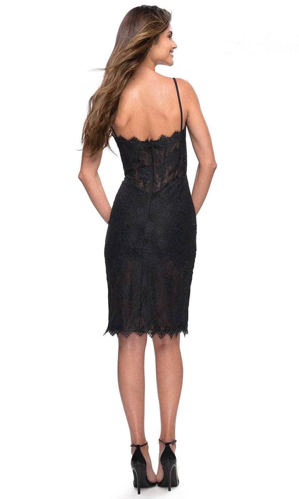 La Femme 30989 - Sheer Lace Cocktail Dress Homecoming Dresses