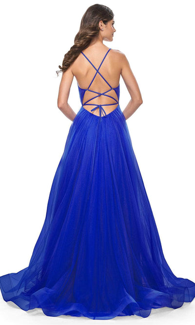 La Femme 31457 - Ruched Bodice V-Neck Prom Dress Evening Dresses