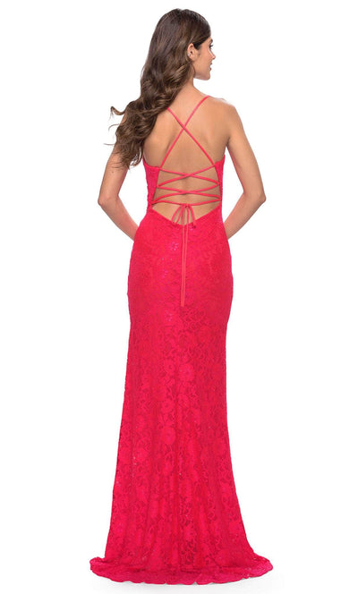 La Femme 31510 - Strappy Sheath Lace Gown Special Occasion Dress